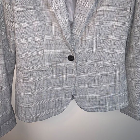 Zara Checkered Blazer Grey 6 - Picture 10 of 11